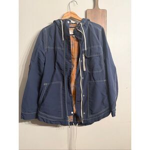 Toad & Co Navy Blue Lined Hooded Full Zip Forester Pass Parka Coat Jacket Small